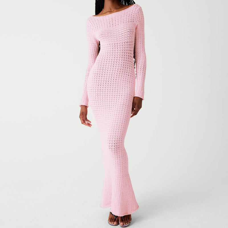Robe Longue en Maille Texturée