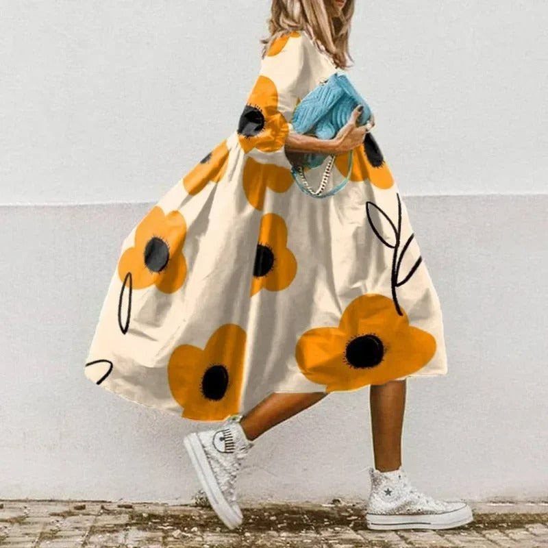 Robe ample imprimée fleurie