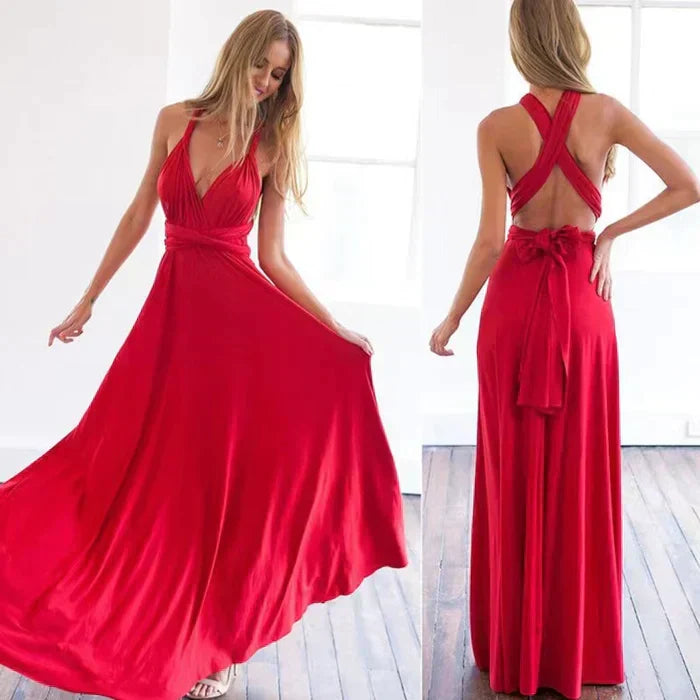 Robe Longue à Dos Croisé