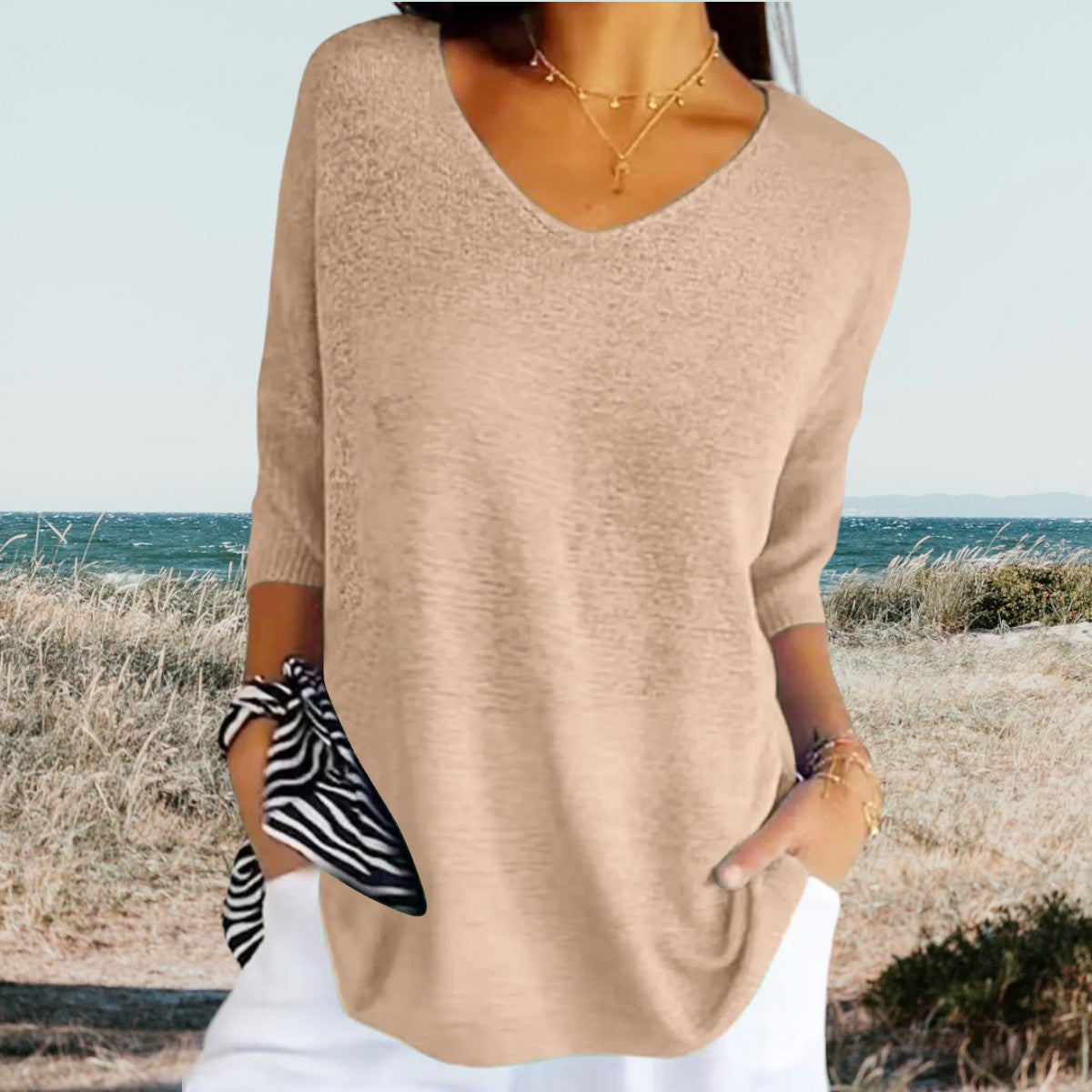 Pull léger col V | Douceur & fluidité | Style décontracté chic