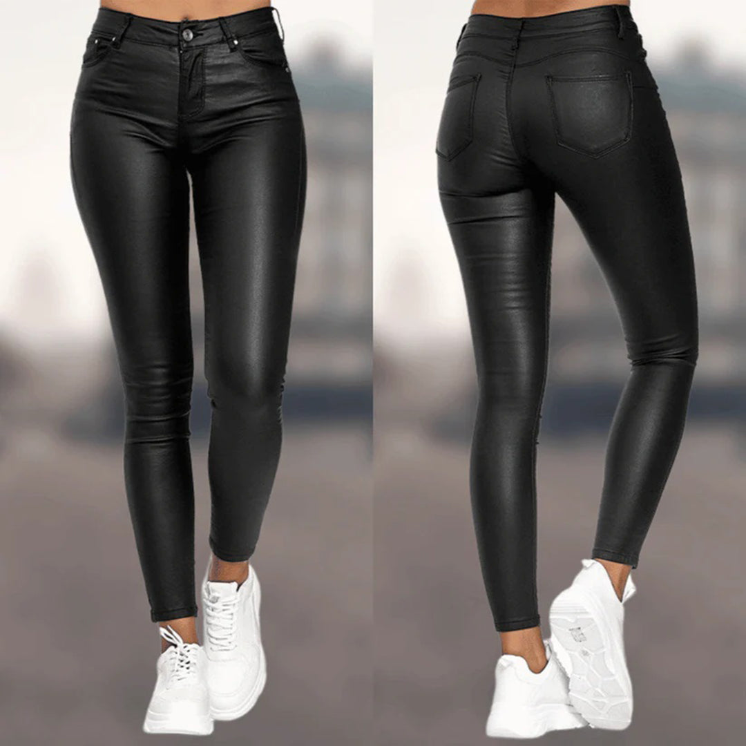 Legging effet cuir | Taille haute sculptante | Look audacieux & moderne