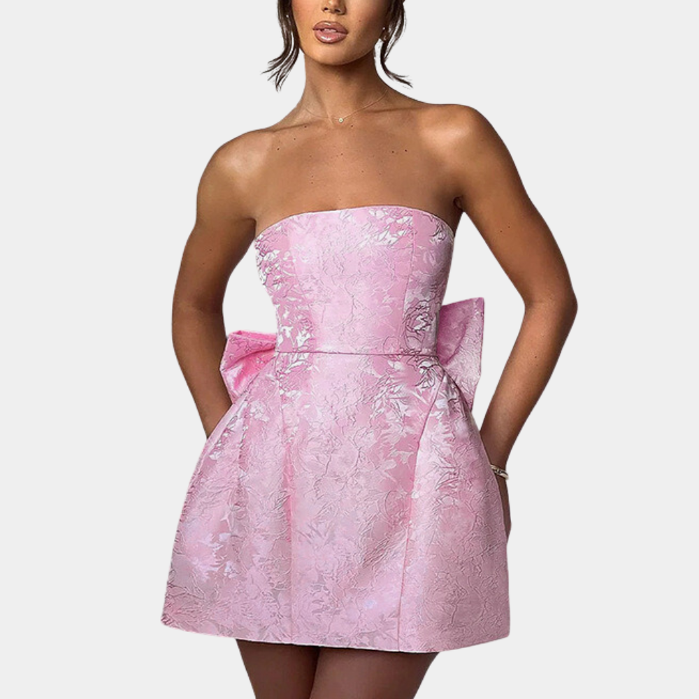 Robe Bustier Nœud Jacquard