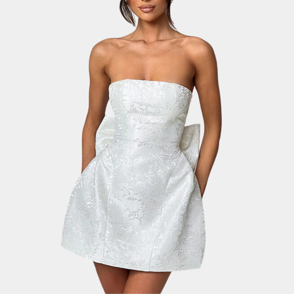Robe Bustier Nœud Jacquard