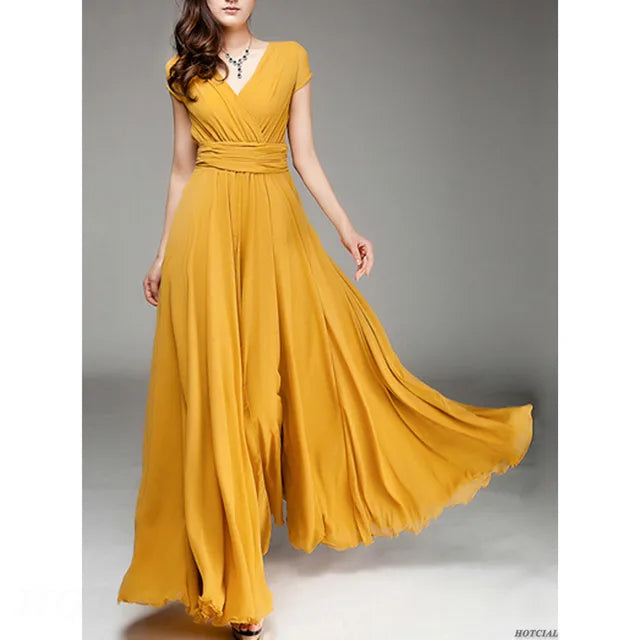 Robe Longue Élégante Cintrée