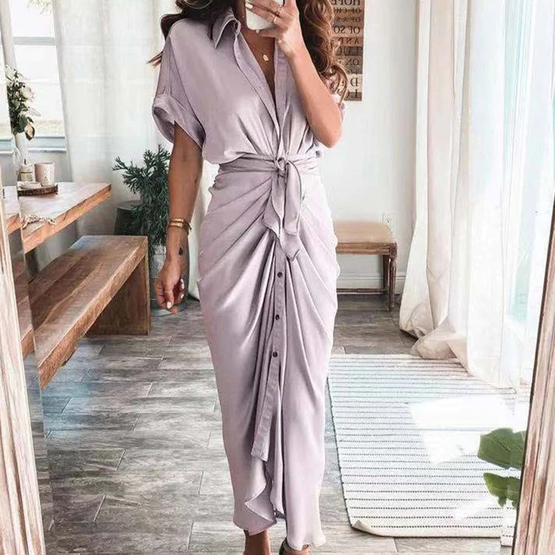 Robe longue fluide boutonnée