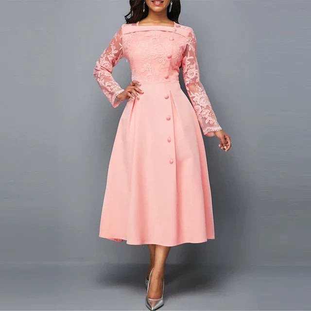 Robe Midi Élégante Dentelle