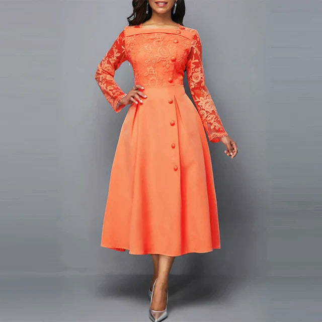 Robe Midi Élégante Dentelle