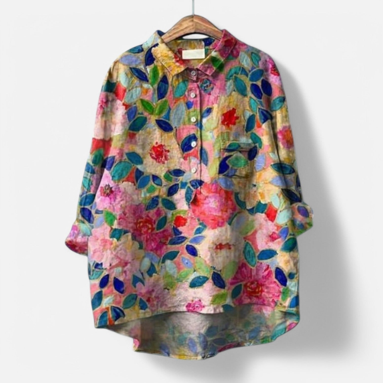 Chemise Oversize Fleurie | Coton Doux | Style Artistique et Décontracté
