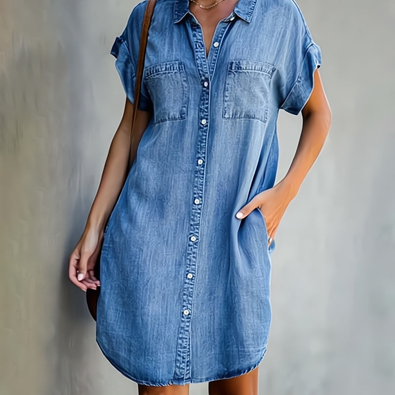 Robe chemise en jean décontractée