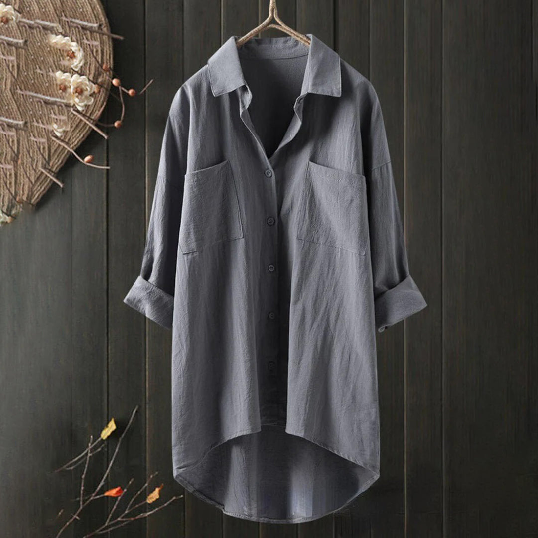 Chemise Longue Décontractée | Coton Léger | Coupe Asymétrique