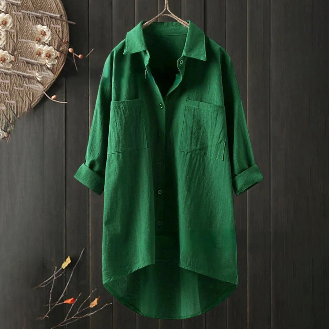 Chemise Longue Décontractée | Coton Léger | Coupe Asymétrique