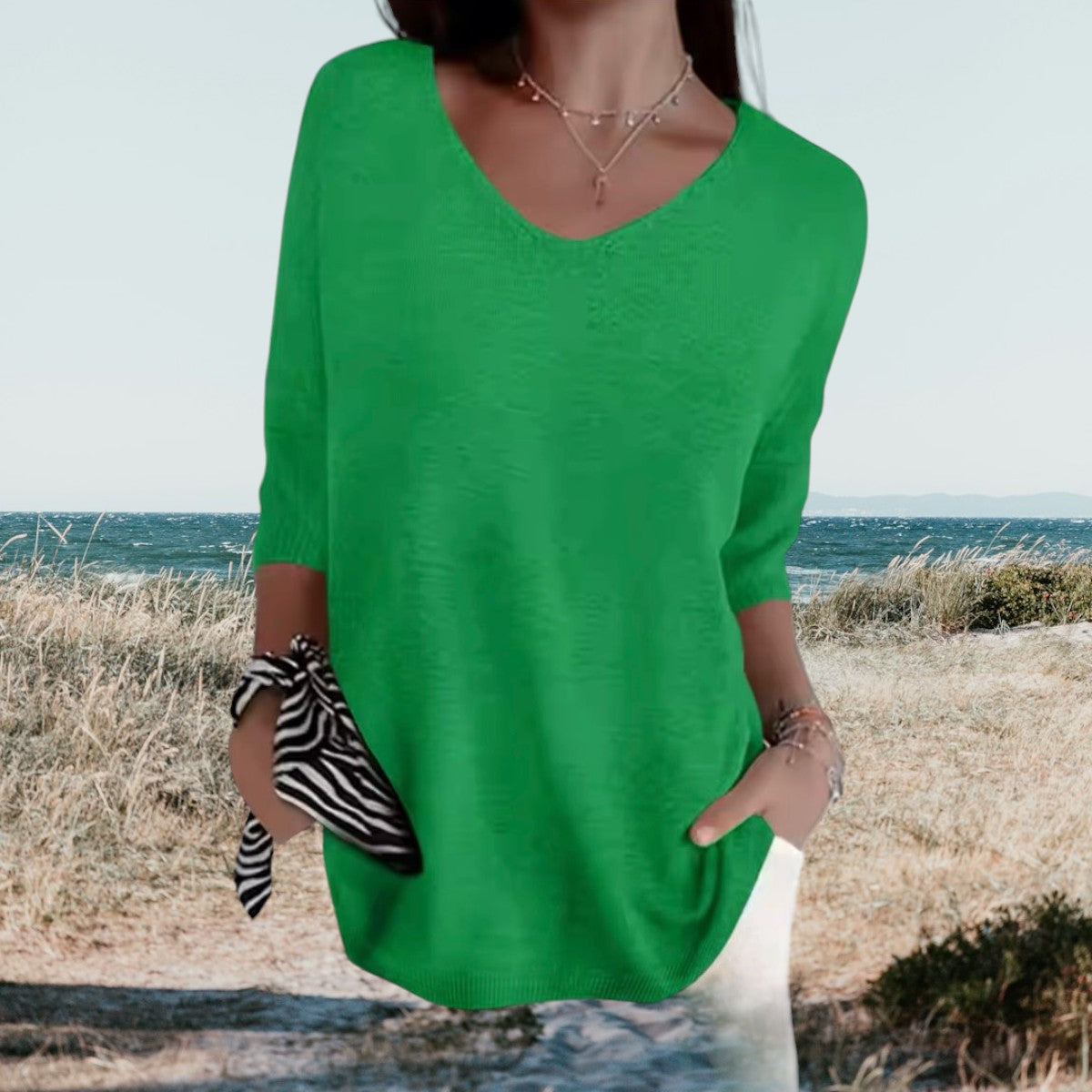 Pull léger col V | Douceur & fluidité | Style décontracté chic