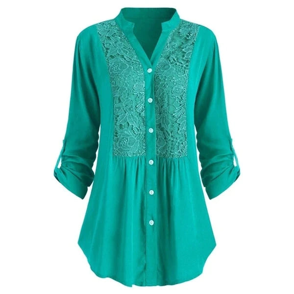 Tunique Dentelle Fleurie | Coton Léger | Coupe Longue Fluide