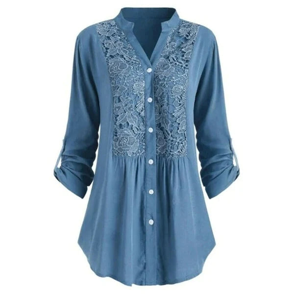 Tunique Dentelle Fleurie | Coton Léger | Coupe Longue Fluide