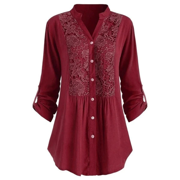 Tunique Dentelle Fleurie | Coton Léger | Coupe Longue Fluide