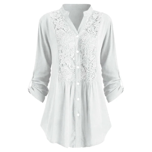 Tunique Dentelle Fleurie | Coton Léger | Coupe Longue Fluide