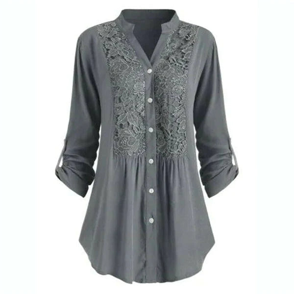 Tunique Dentelle Fleurie | Coton Léger | Coupe Longue Fluide