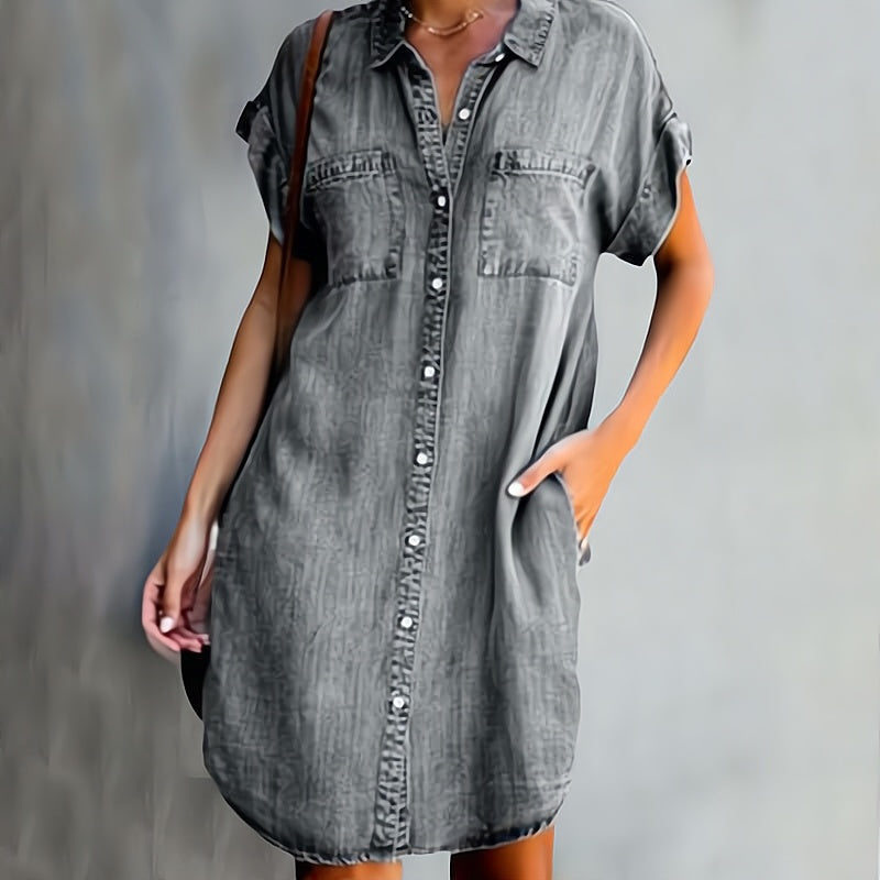 Robe chemise en jean décontractée