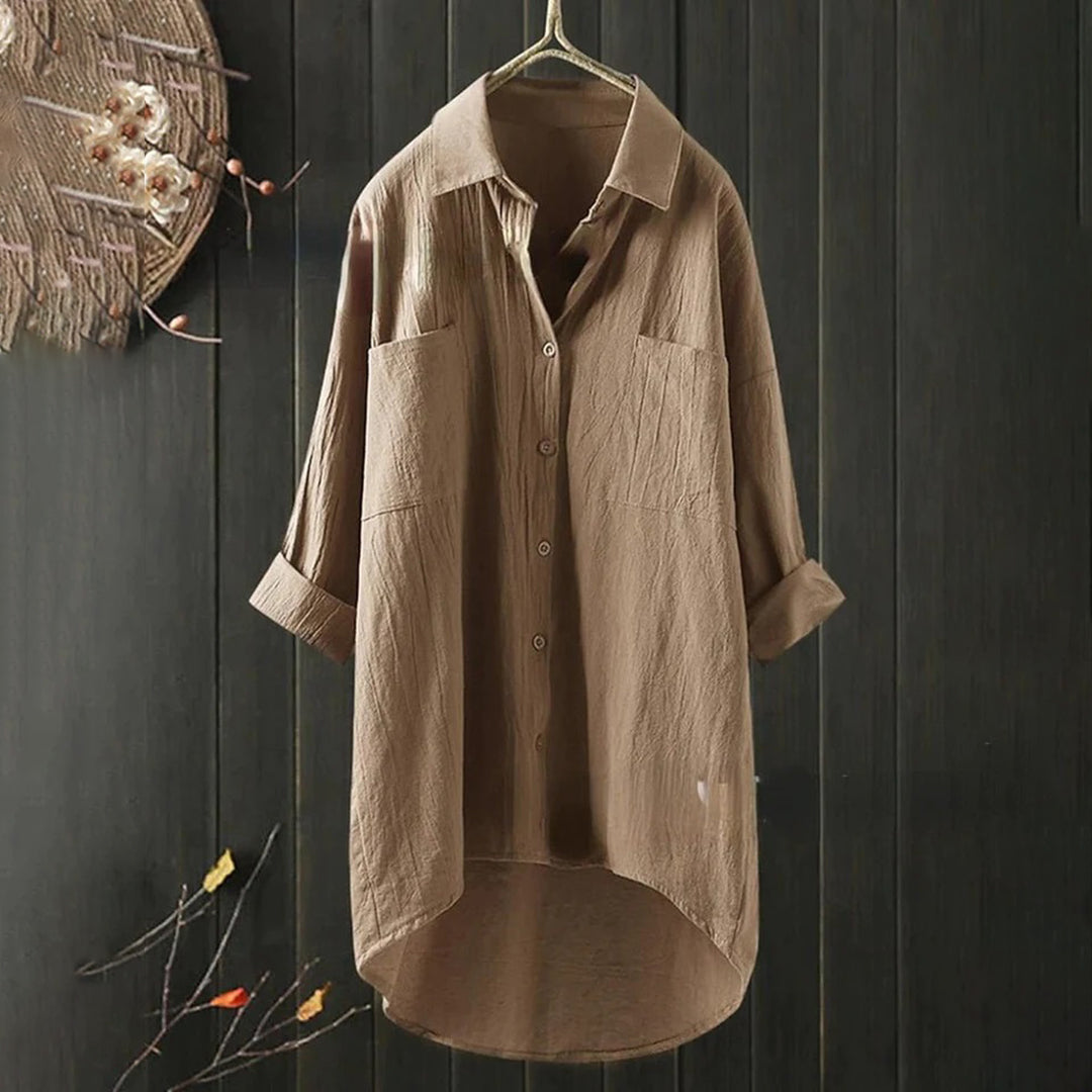 Chemise Longue Décontractée | Coton Léger | Coupe Asymétrique
