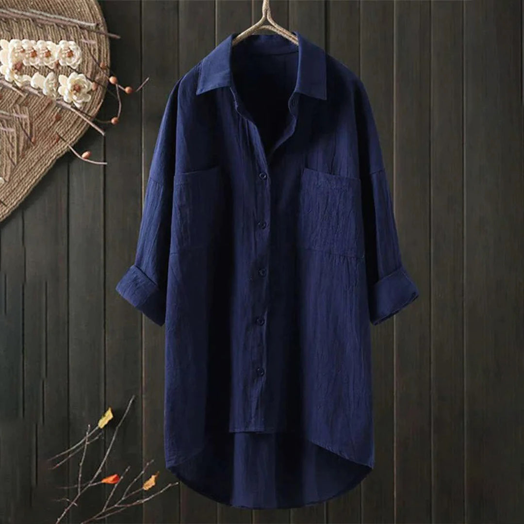 Chemise Longue Décontractée | Coton Léger | Coupe Asymétrique