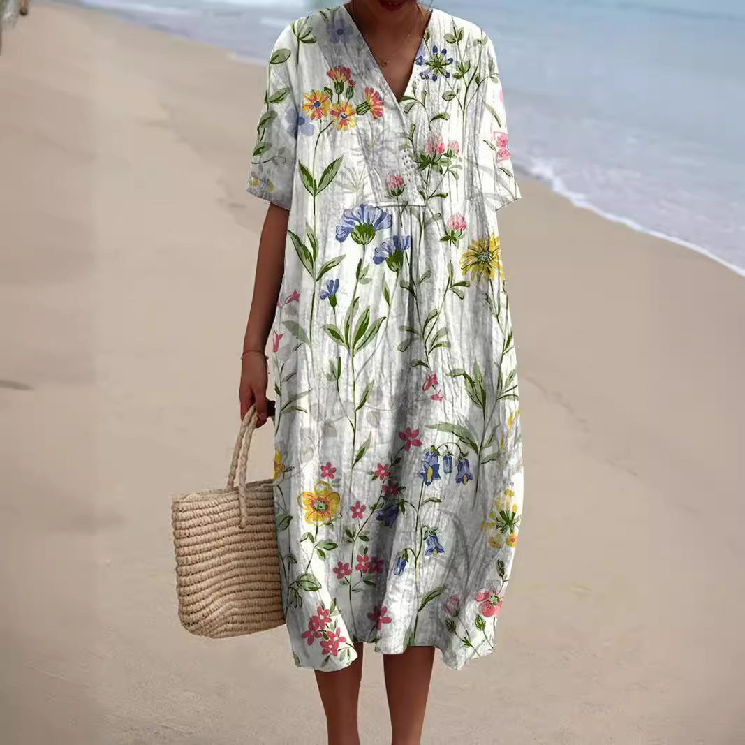 Robe Oversize Fleurie | Coton Léger | Look Plage Coloré