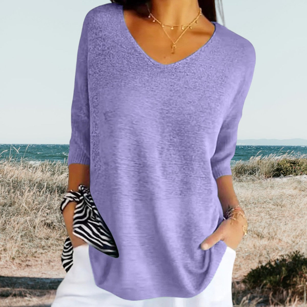 Pull léger col V | Douceur & fluidité | Style décontracté chic
