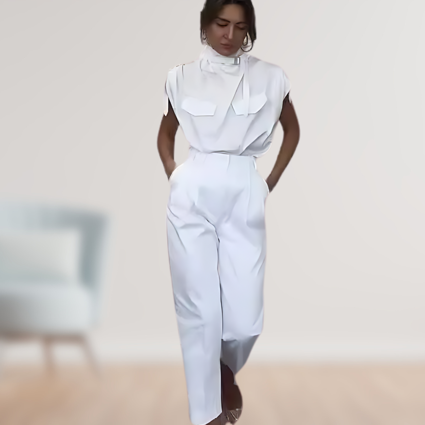 Combi-Pantalon Élégant | Sans Manches | Chic et Structuré