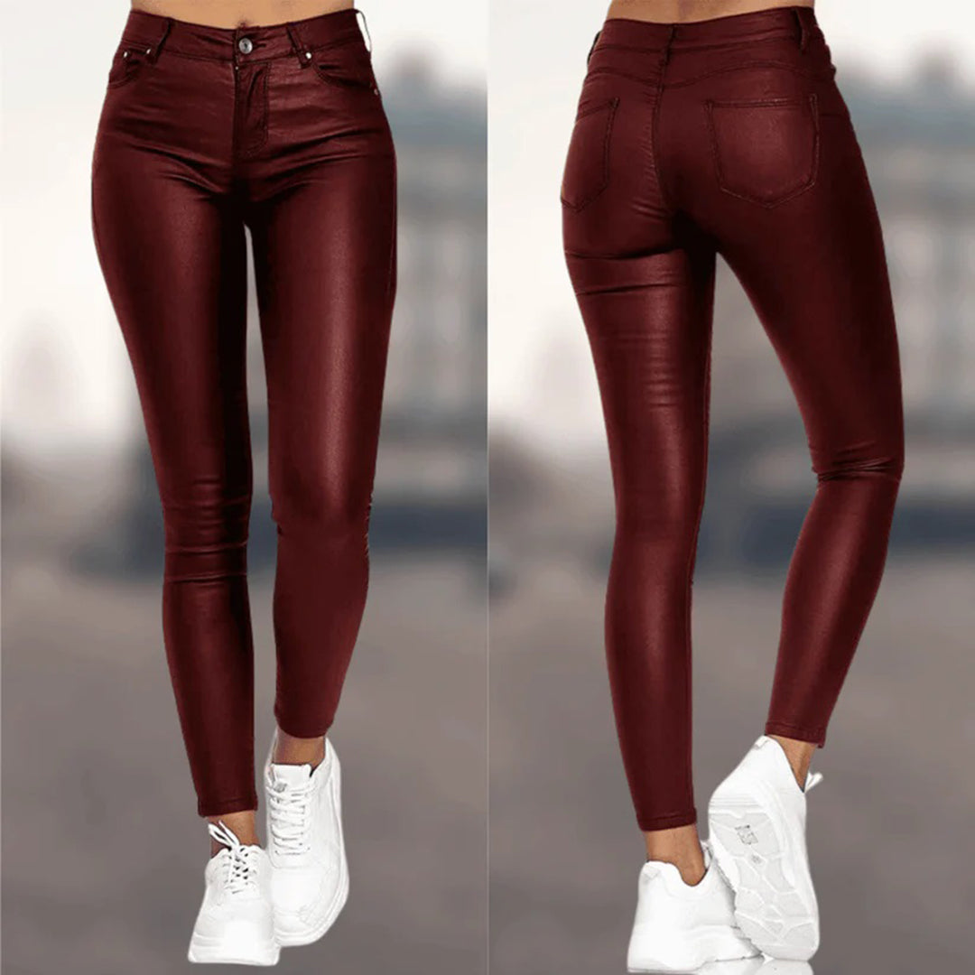 Legging effet cuir | Taille haute sculptante | Look audacieux & moderne