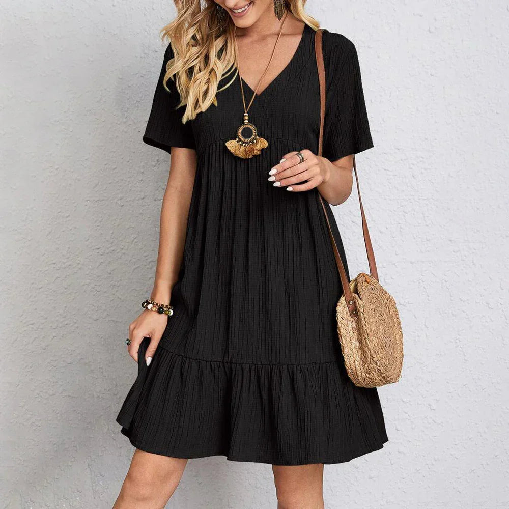 Robe Courte Texturée Bohème