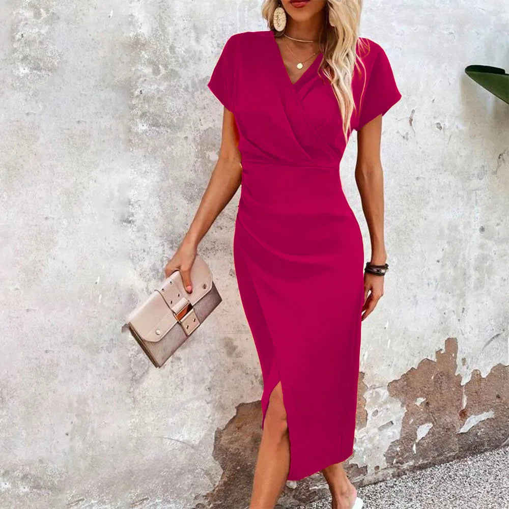 Robe Mini Décontractée pour Femmes avec Décolleté en V