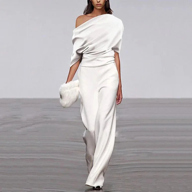 Robe Longue Asymétrique | Élégance Moderne | Fluide et Sophistiquée
