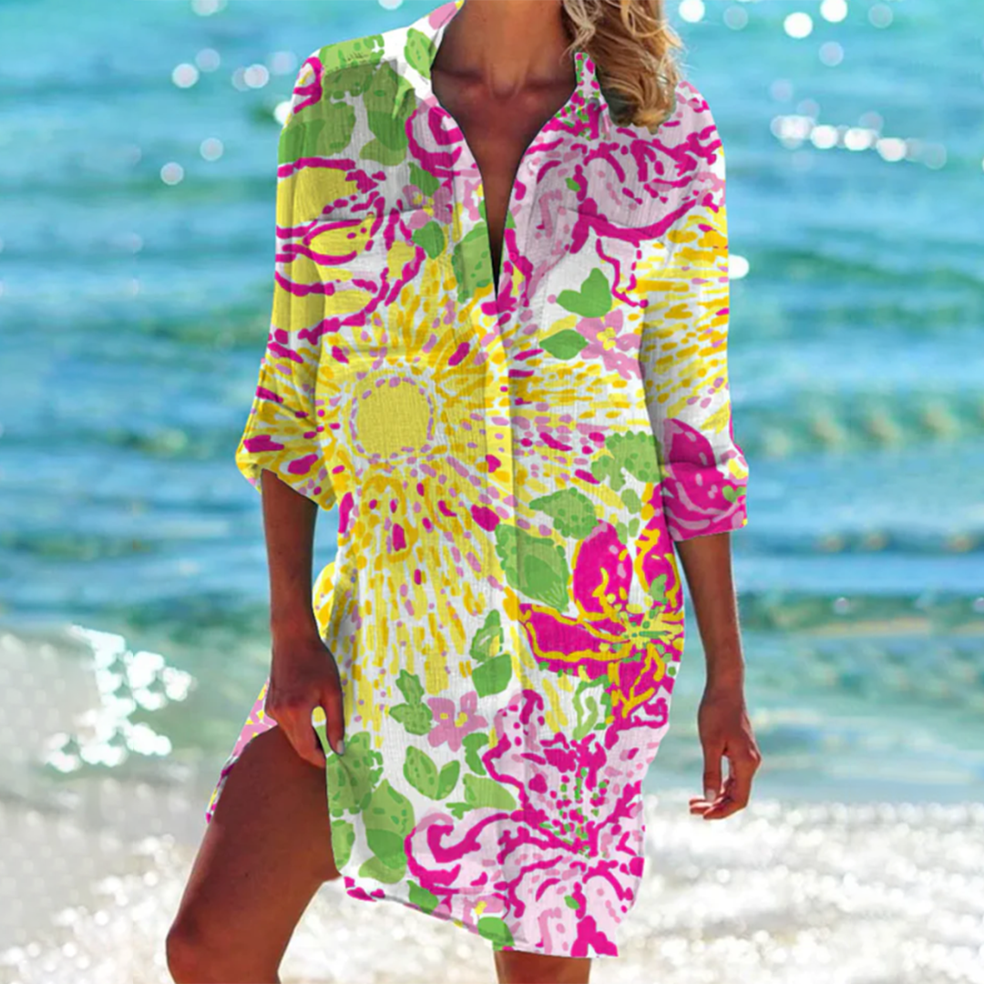 Robe de plage tie & dye | Couleurs vibrantes | Look bohème estival