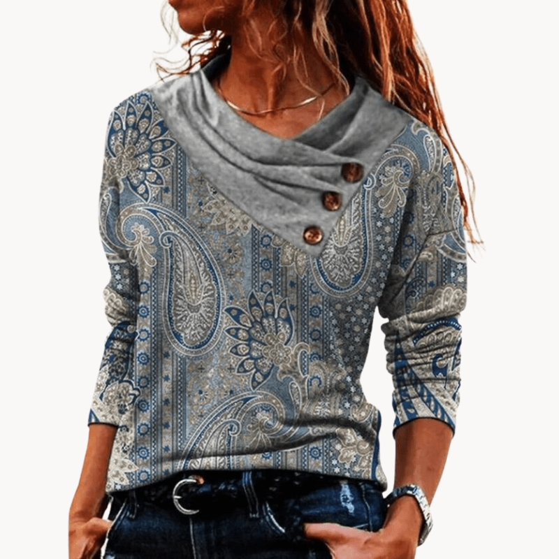 Pull Bohème Chic | Col Asymétrique | Confortable et Stylé