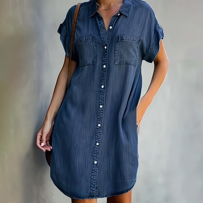 Robe chemise en jean décontractée