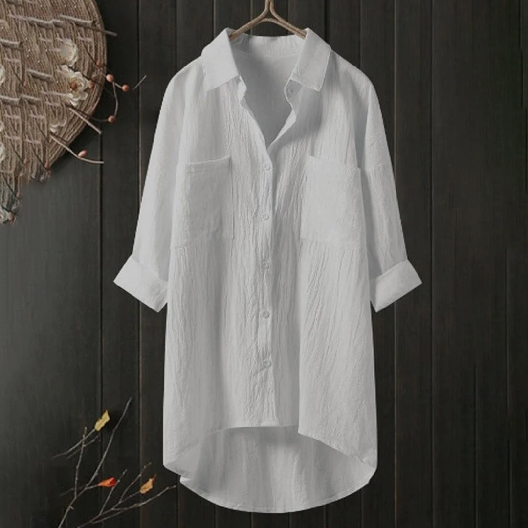 Chemise Longue Décontractée | Coton Léger | Coupe Asymétrique