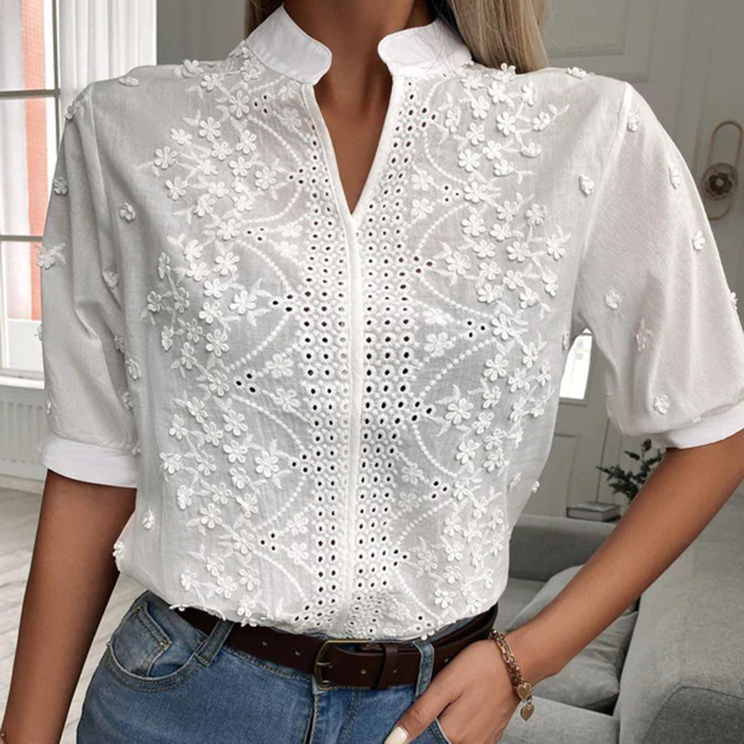 Blouse Broderie Anglaise | Coton Aéré | Élégance Intemporelle
