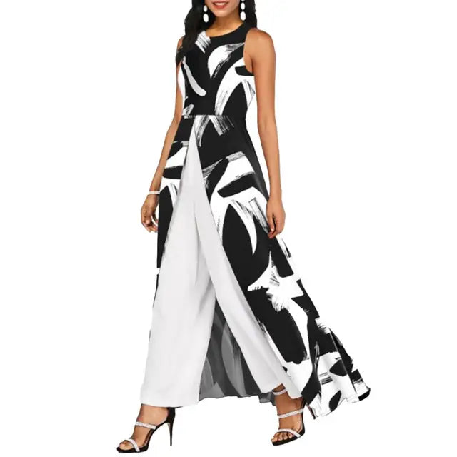 Combinaison élégante à effet robe longue
