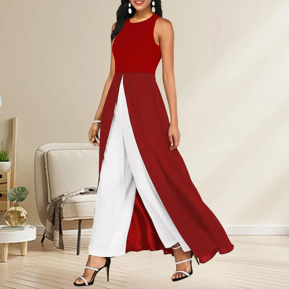 Combinaison élégante à effet robe longue