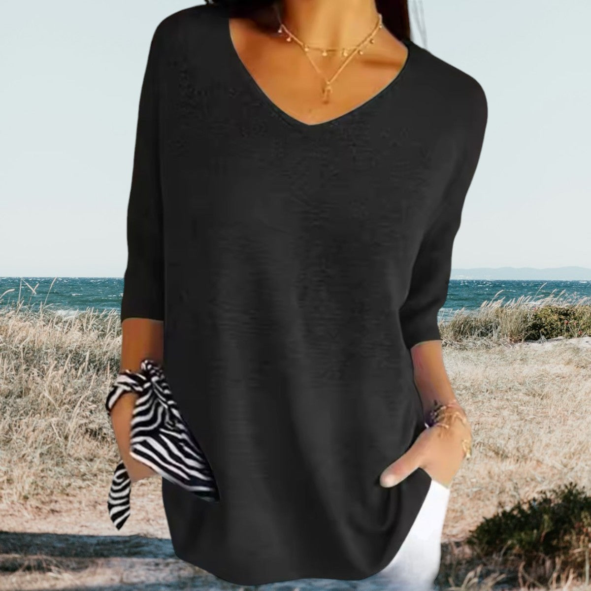 Pull léger col V | Douceur & fluidité | Style décontracté chic