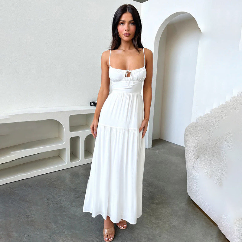 Robe Longue Fluide à Bretelles