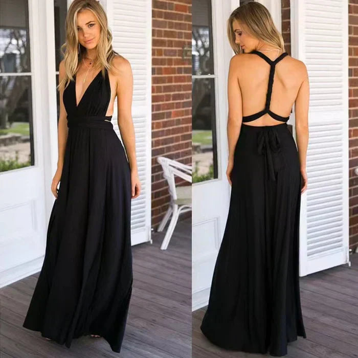 Robe Longue à Dos Croisé
