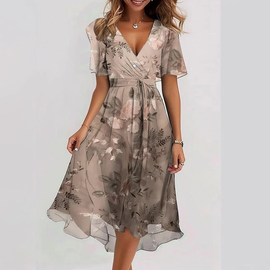 Robe Fluide Colorée | Imprimé Bleu Vibrant | Élégance d’Été