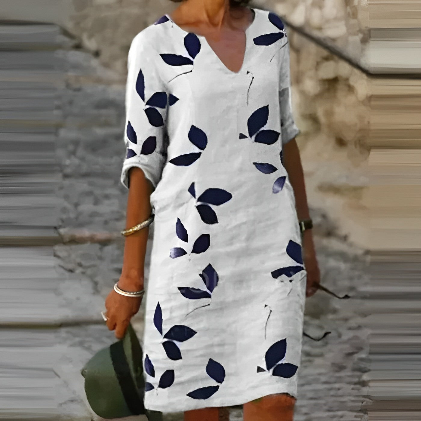 Robe droite imprimée | Feuillage chic | Légèreté et confort en coton