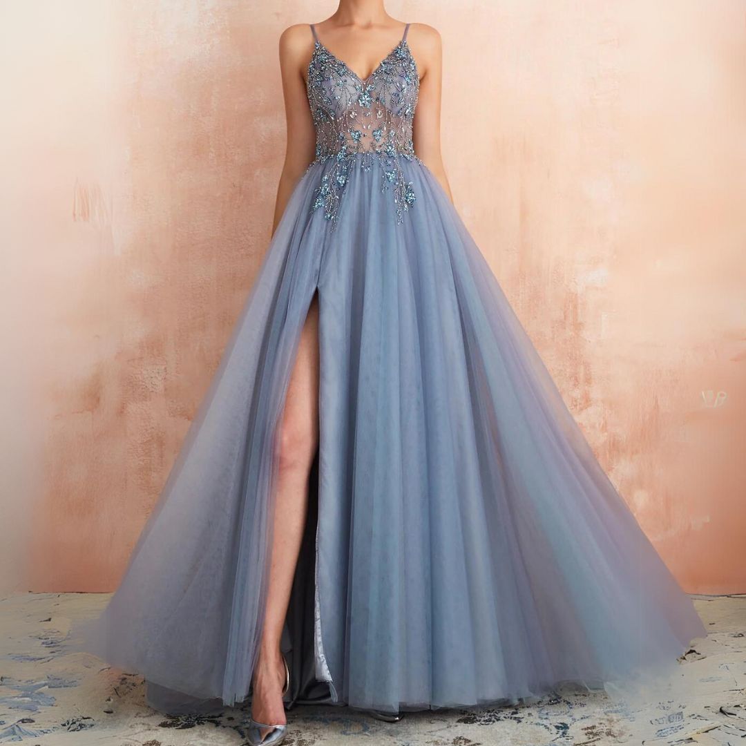 Robe de soirée en tulle  | Glamour & broderies