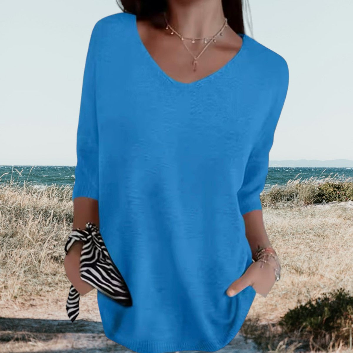Pull léger col V | Douceur & fluidité | Style décontracté chic