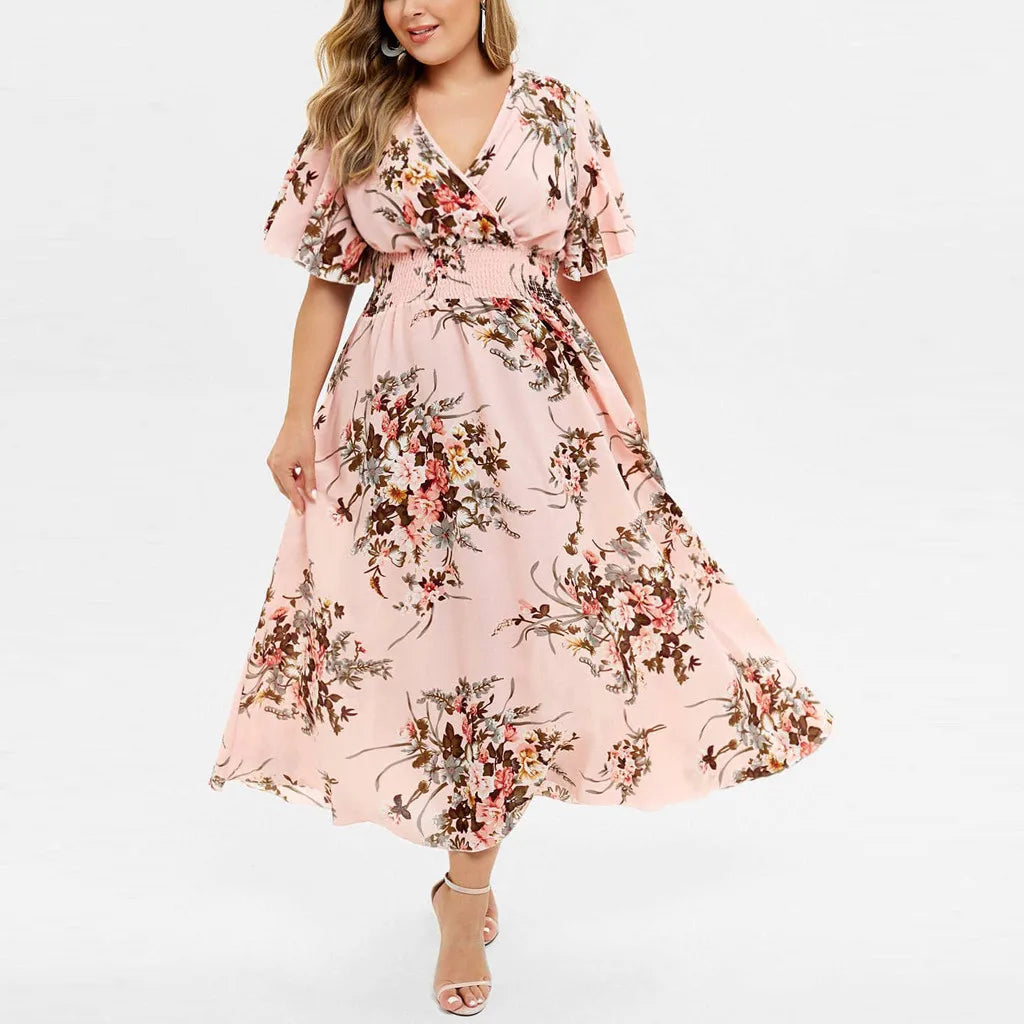 Robe midi fleurie | Coupe empire | Élégance & légèreté