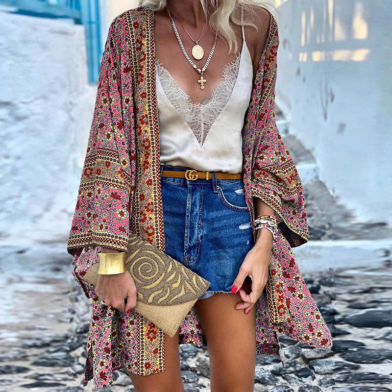 Kimono imprimé bohème | Fluide & coloré | Parfait pour l’été