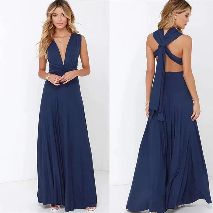 Robe Longue à Dos Croisé