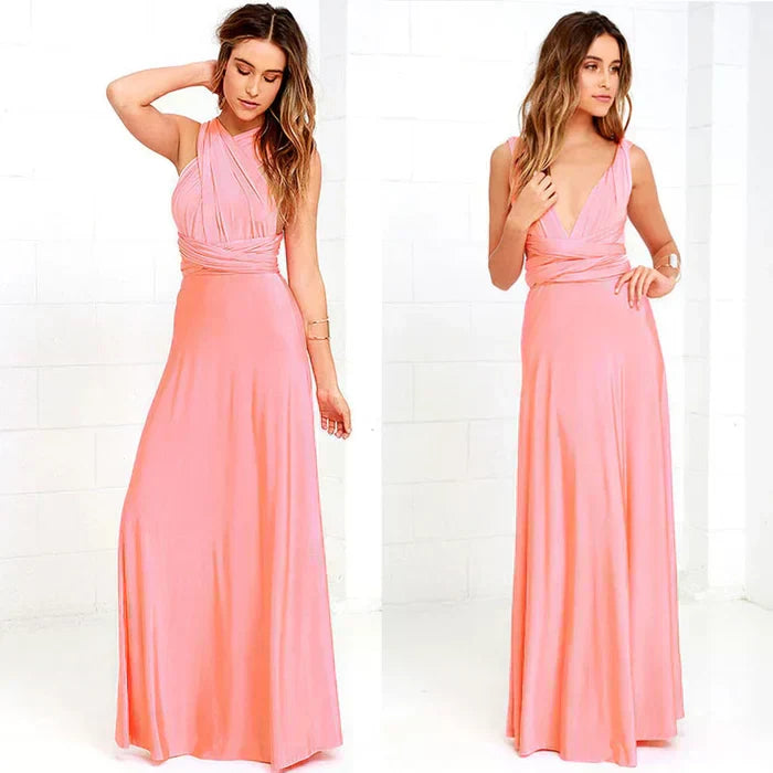 Robe Longue à Dos Croisé