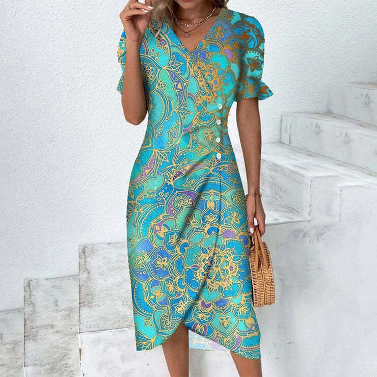 Robe portefeuille imprimée | Élégante & confortable